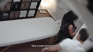 Brunette gets fucked by her masseur and screams she wants more!