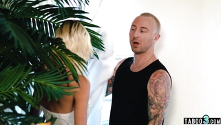 Blondie emptying her BFs saturated balls