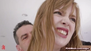 Cock worship and bondage threesome