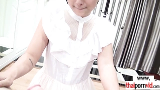 Farang banging a Thai teens hairy pussy