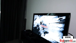Cute amateur Thai gamer teen fucked hard