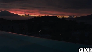 Gorgeous VIXEN duo Fibi Euro and Emiri Momota share a huge cock in a hot threesome