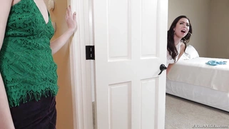 Melissa Moore is fucked standing and holding on to the door