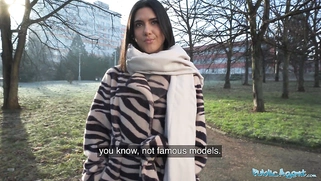 Beautiful Brunette Biology Student Cums Over a Stranger Cock