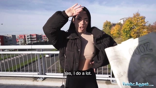 Brunette with a beautiful bubble butt fucking a big fat cock