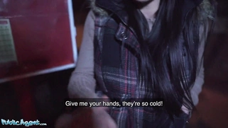 Spanish MILF Flashes Her BIg Tits for Cash in Public