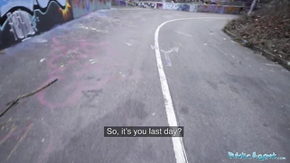 Spanish cock is fucked by Kinuski outside, beneath a tunnel.