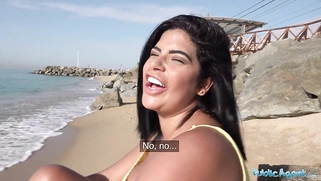 A Blind date for Latina with huge natural boobs