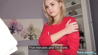 Hot blondes Lika Star gets a mouthful of cum after fucking for cash