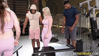 Kay Carter her husband at the gym with two hot black studs