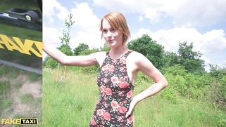 Fake Taxi, a peeping taxi driver fucks a skinny redheaded Ariela Donovan