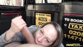 A fake Cockney taxi driver gets his huge cock in the wet pussy of the Blue Angels