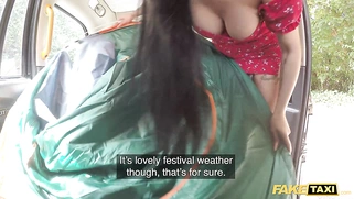 British woman Lucy Ray fucks a taxi driver with a huge white cock