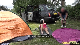 British woman Lucy Ray fucks a taxi driver with a huge white cock