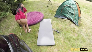 British woman Lucy Ray fucks a taxi driver with a huge white cock