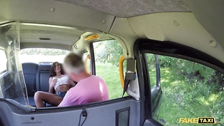 FAKE TAXI: HOT BRUNETTE PRINCESS JAS FUCKED IN THE SUN