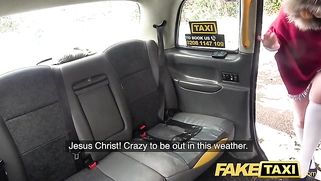 Fake Taxi Sexy Redhead Hot Taxi Driver Sucking and Fucking on a Snowy Day