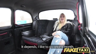 A fake taxi customer gets a steam massage in a taxi