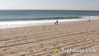 Sizzling blondie bombshell receives an explosive popshot on her juicy tits!