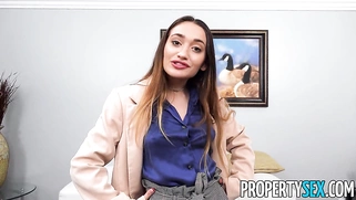 Cute Real Estate Agent Shows Her Mother's Client