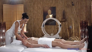 Oily cock massage with hot Romanian Shalina Divine