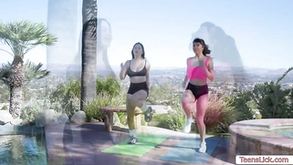 Trainor teaches client how to lick pussy properly