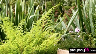 Teen goddess loves being naked in pool