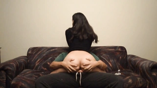 Petite Real Girl Hot Ass Riding Dick On Couch