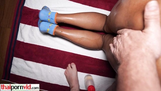 Cute obedient Thai teen fucks a big dick