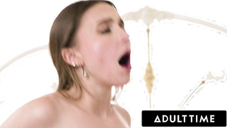 Teenager Lainey Grey twerks on her study buddy's dick while her stepfather is home!