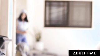 Perverted couple teaches teenage neighbor Hayley Reed a lesson with a strap-on + HARDCORE!