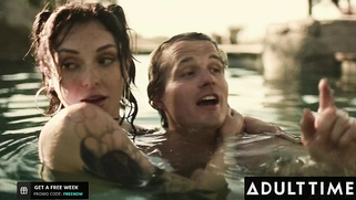 Teen at a pool party Charlotte Sins begs for ROUGH DEEP ANAL and a HUGE CUMSHOT on her holes!