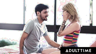 Tattooed teen Lola Fae TRIES TO BE QUIET while squirting on a big dick during sneaky sex