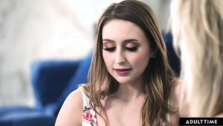 Lily Larimar teaches her best friend Lainey Grey how to kiss and eat pussy!