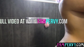 Teen takes a ride on stepbros huge dick