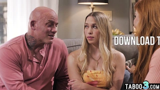 Petite teen Khloe agrees to a threesome