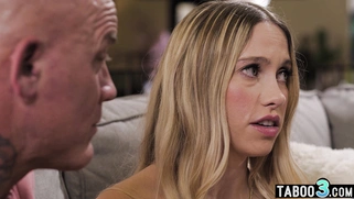 Petite teen Khloe agrees to a threesome