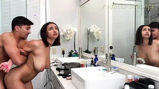 Big Natural Tits Stepsister Fucked While Doing Her Makeup