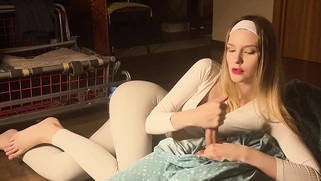 First Anal! Big oiled ass blonde anal POV