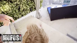 Bubble-assed teens Violet Starr and Arya Faye share a cock