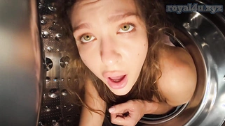 Big Tits Stepsister Stucked In Washing Machine Gets Anal Fucked