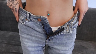 Inked Brunette Goes Insane Masturbating