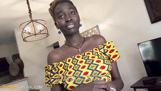 Sexy Dark Skin Ebony Rides Big White Cock POV Cowgirl To Get Booked