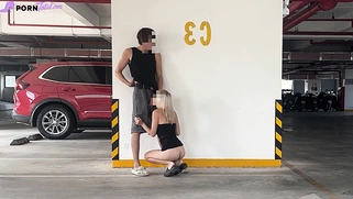 Unknown blonde fucks in a parking lot in plain sight full video at porntotal