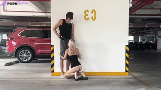 Unknown blonde fucks in a parking lot in plain sight full video at porntotal