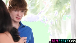 Arab teen slides on to stepbros big cock