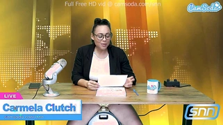 Hot Latina News Anchor Masturbates Live on Air