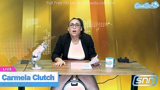 Hot Latina News Anchor Masturbates Live on Air