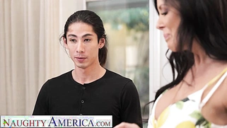 Busty MILF Reagan Foxx burns calories having sex with her son's athletic friend