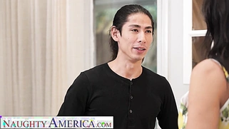 Busty MILF Reagan Foxx burns calories having sex with her son's athletic friend